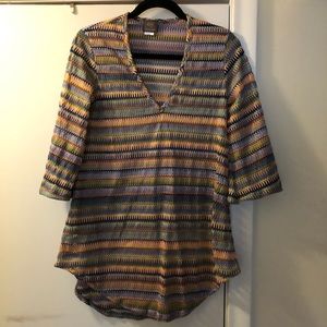 Multicolor Three Quarter Sleeve Top